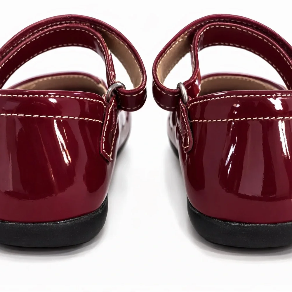 See‎ Kai Run Burgundy Patent Leather Mary Jane Shoes Girls Size 11